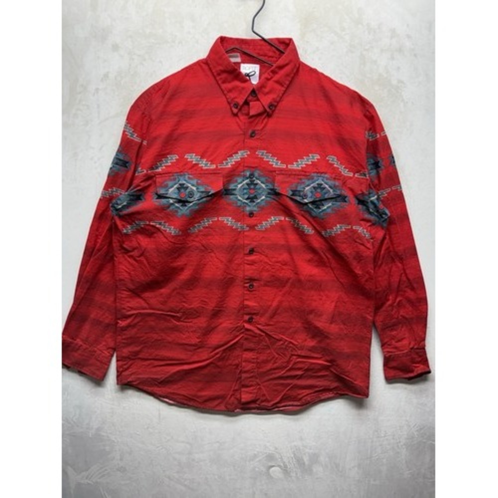 Vintage Roper Southwestern Shirt Mens Extra Large Long Sleeve Aztec Western USA